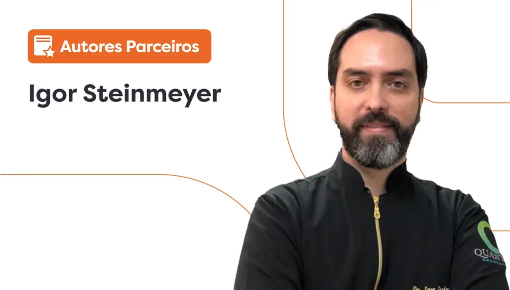 Paciente faltou: imagem do Dr. Igor Steinmeyer, ao lado dele há um lettering escrito "autores parceiros".