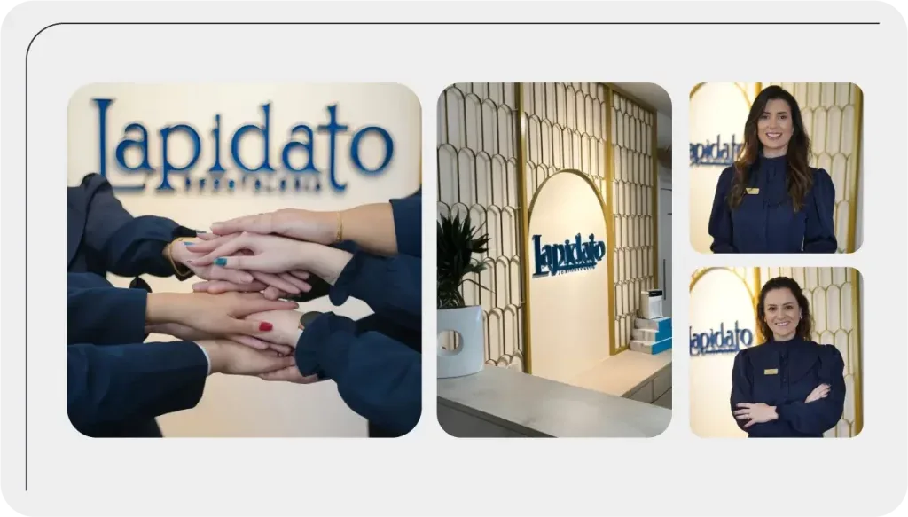 Transformação digital. Imagens internas da Lapidato Odontologia.