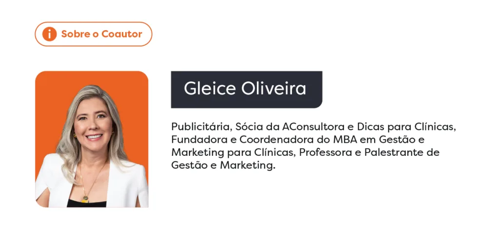 Card informativo contendo dados sobre parceiro clinicorp Gleice Oliveira