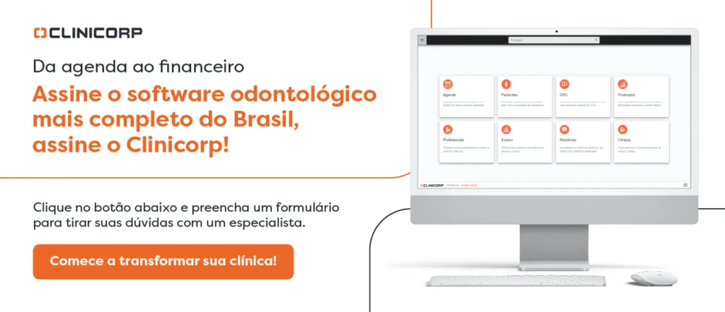 Banner Assine o software odontológico mais completo do Brasil. Assine o Clinicorp.