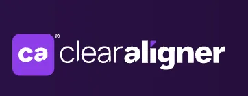 Logo da CA Clear Aligner, marca alemã de alinhadores invisíveis com mais de 90 anos de experiência em materiais ortodônticos.