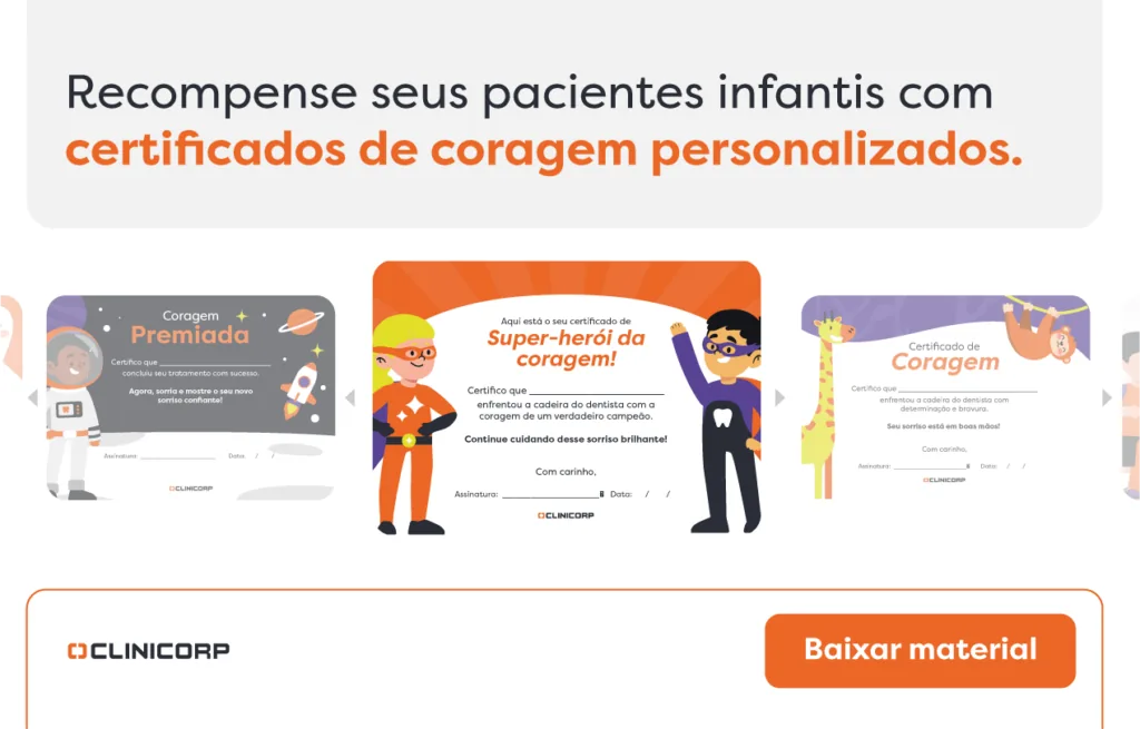 Certificado de coragem para crianças | Clinicorp