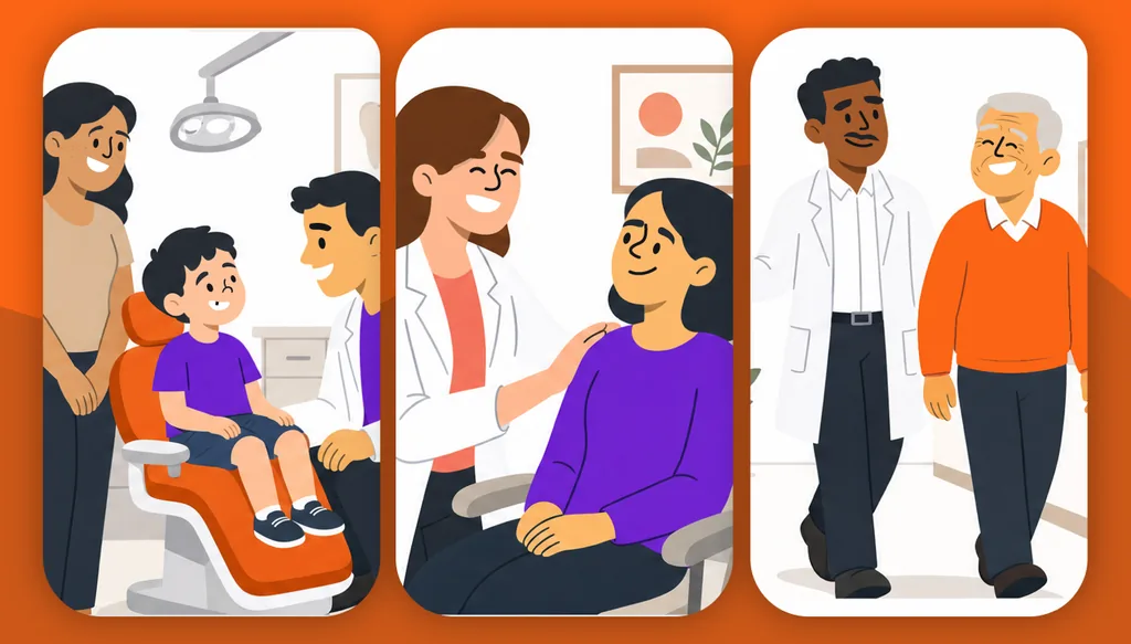 Odontologia humanizada em clínica odontológica com atendimento acolhedor para crianças, adultos e idosos, valorizando o cuidado individualizado e a experiência do paciente.