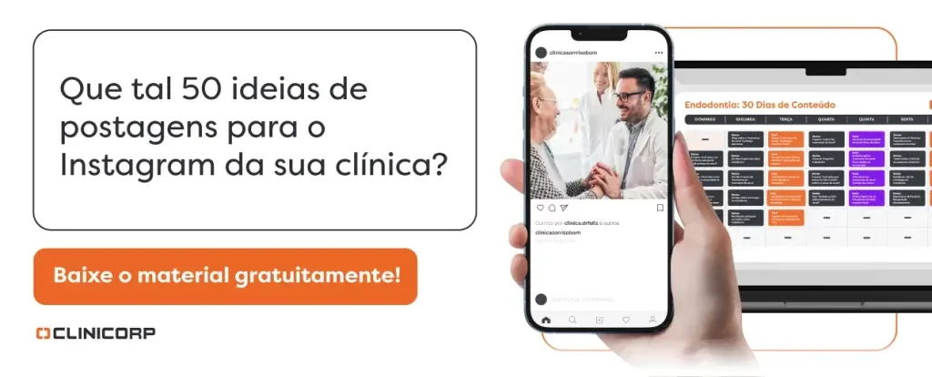 Modelo de calendário editorial para o Instagram da clínica odontológica