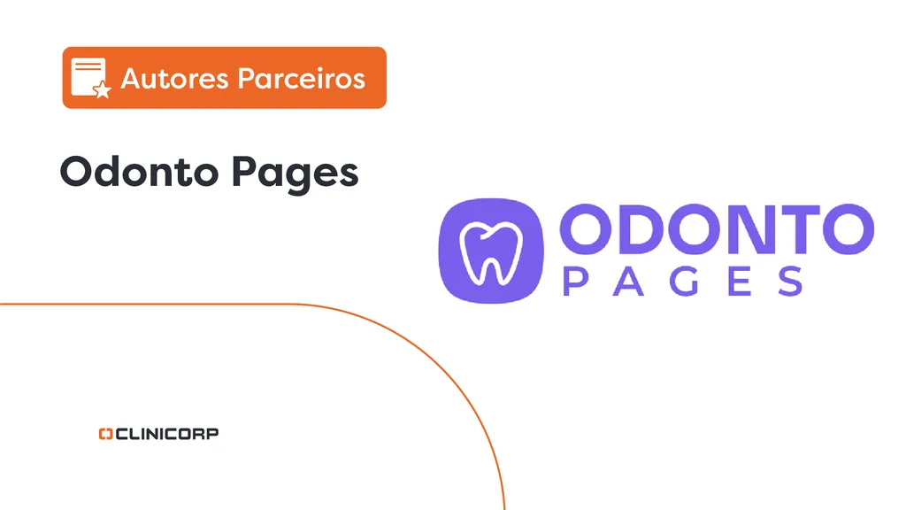 Logo lilás do parceiro Clinicorp Odonto Pages. Felippe Emanoel é designer com mais de 15 anos de experiência em soluções digitais de alta performance. É cofundador da Blacktab e CEO da Odonto Pages, empresa especializada na criação de Landing Pages que transformam clínicas odontológicas em máquinas de conversão. Combinando design, usabilidade e marketing digital, Felippe ajuda clínicas a atrair, engajar e converter mais pacientes todos os dias.
