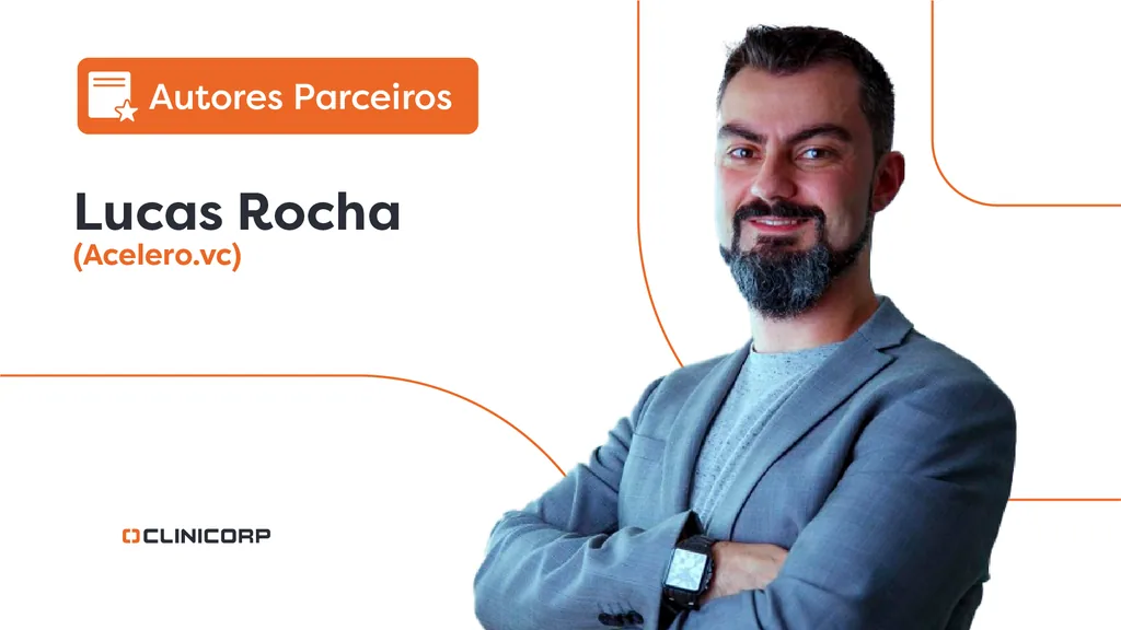 SPIN Selling: imagem do especialista Lucas Rocha, ao lado dele há um lettering escrito “autores parceiros”.
