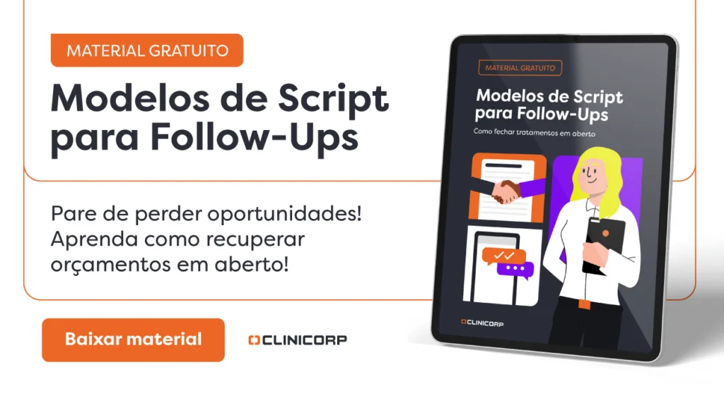 Banner dos modelos de script de follow-up para fechar tratamentos em aberto
