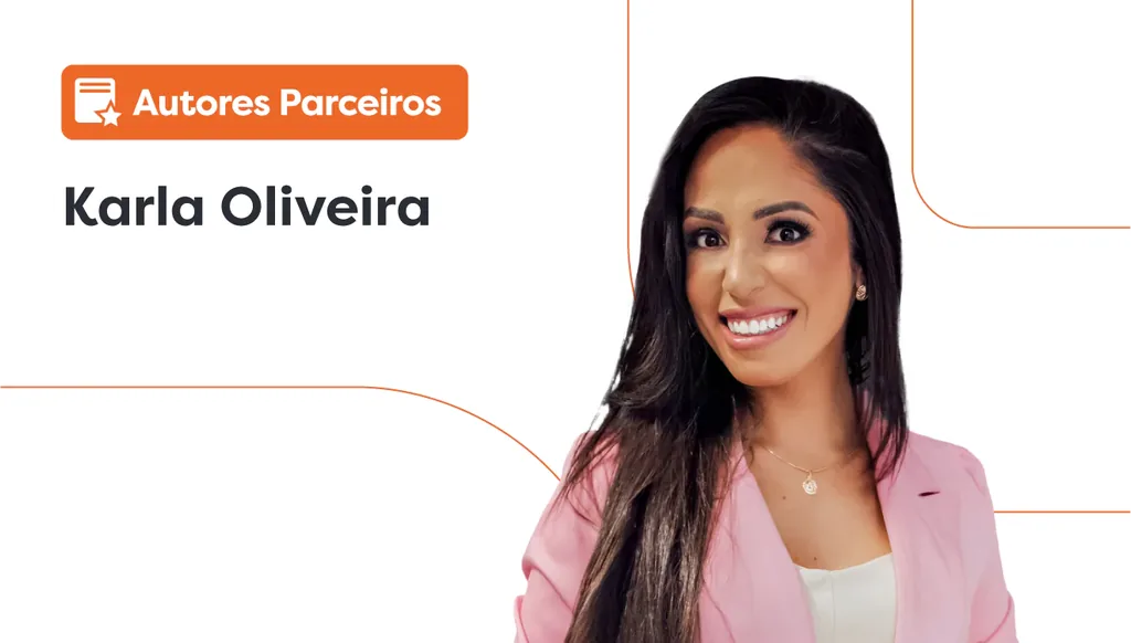 Dentista de sucesso: imagem da Dra. Kaká Oliveira. Ao lado dela, há um lettering escrito “autores parceiros”.