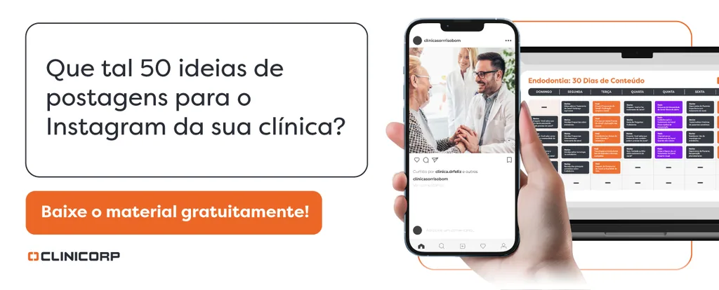 Modelo de calendário editorial para o Instagram da clínica odontológica